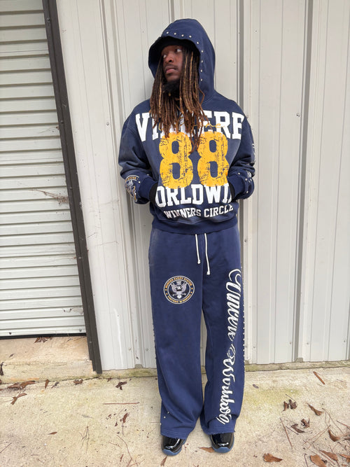Navy “WorldWide” Hoodie